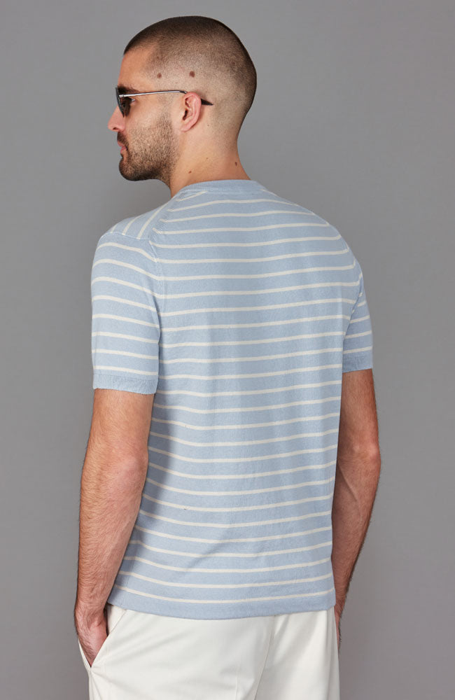 blue mens breton pin stripe t shirt
