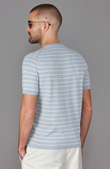 blue mens breton pin stripe t shirt