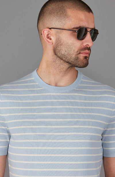 blue mens breton pin stripe t shirt