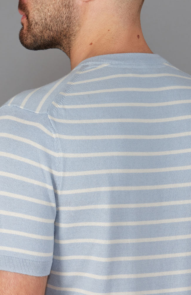 blue mens breton pin stripe t shirt