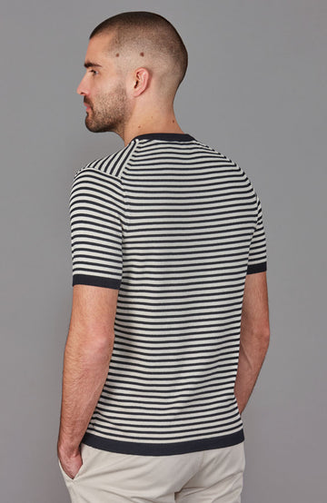 men navy breton stripe t-shirt