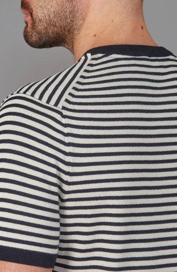men navy breton stripe t-shirt