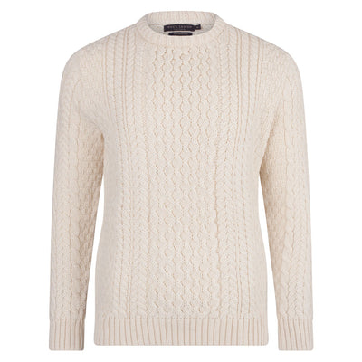 Mens Chunky British Wool Crew Neck Cable Sweater – Paul James Knitwear