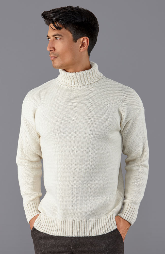 Submariner Roll Neck Merino Wool Jumper For Men – Paul James Knitwear