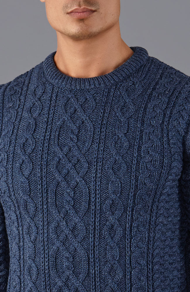 denim blue chunky wool jumper