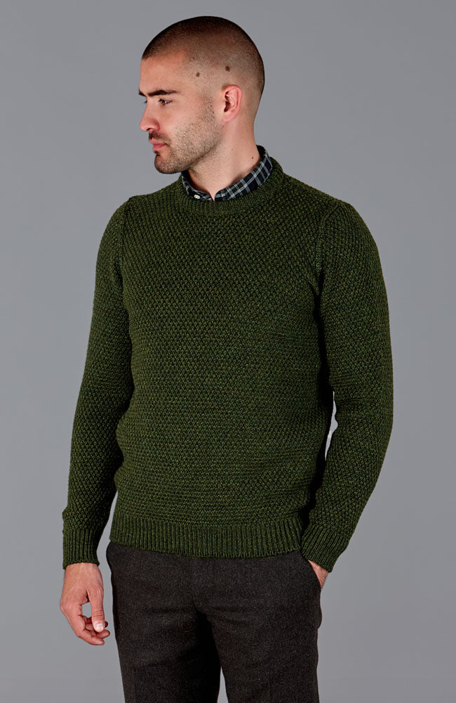 mens green chunky wool jumper