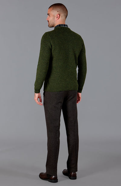 mens green chunky wool jumper