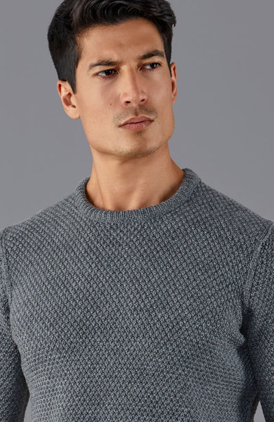 grey mens thick wool jumper