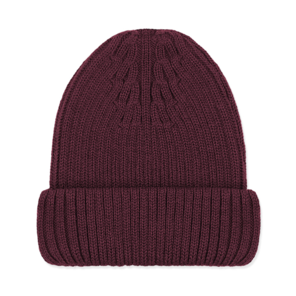 maroon merino wool winter beanie hat