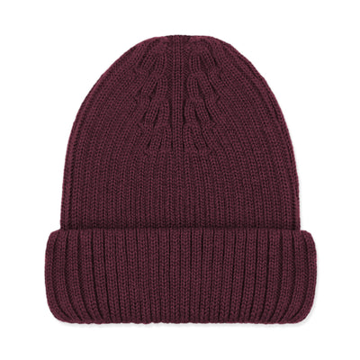 maroon merino wool winter beanie hat
