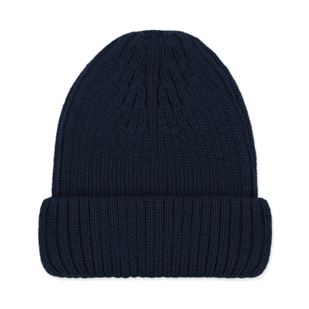 navy merino wool winter beanie hat