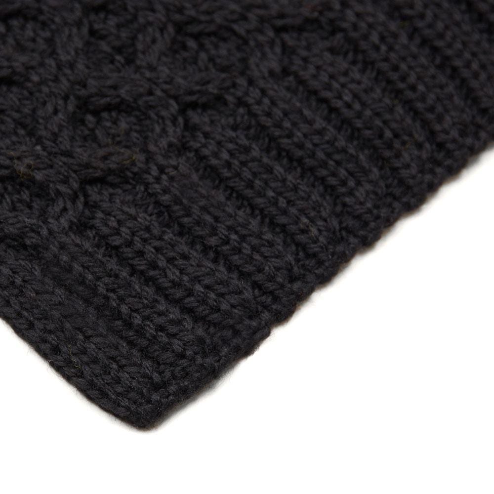 black honeycomb wool scarf