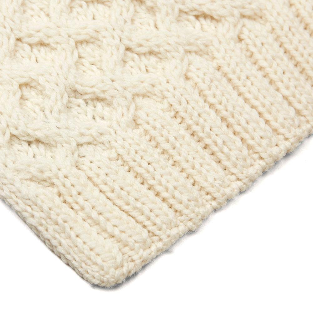 cream honeycomb wool scarf
