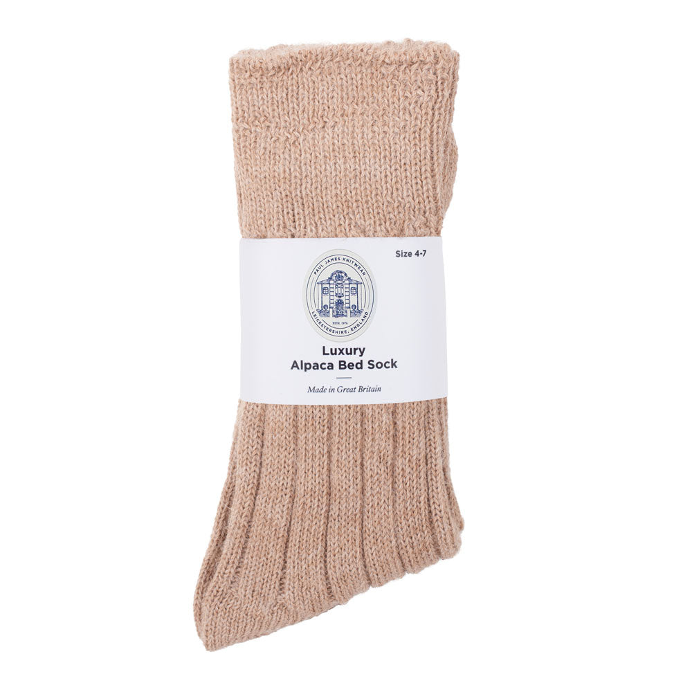 fawn beige alpaca warm winter bed sock