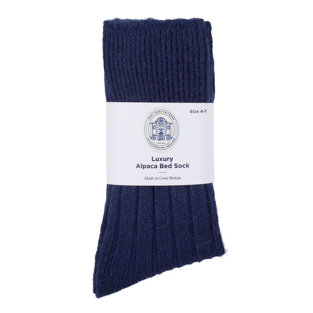 navy cosy alpaca bed sock