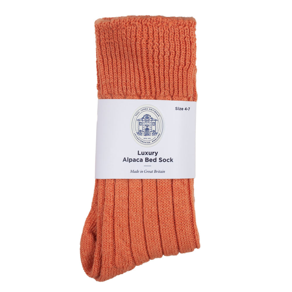 orange luxury alpaca warm bed sock