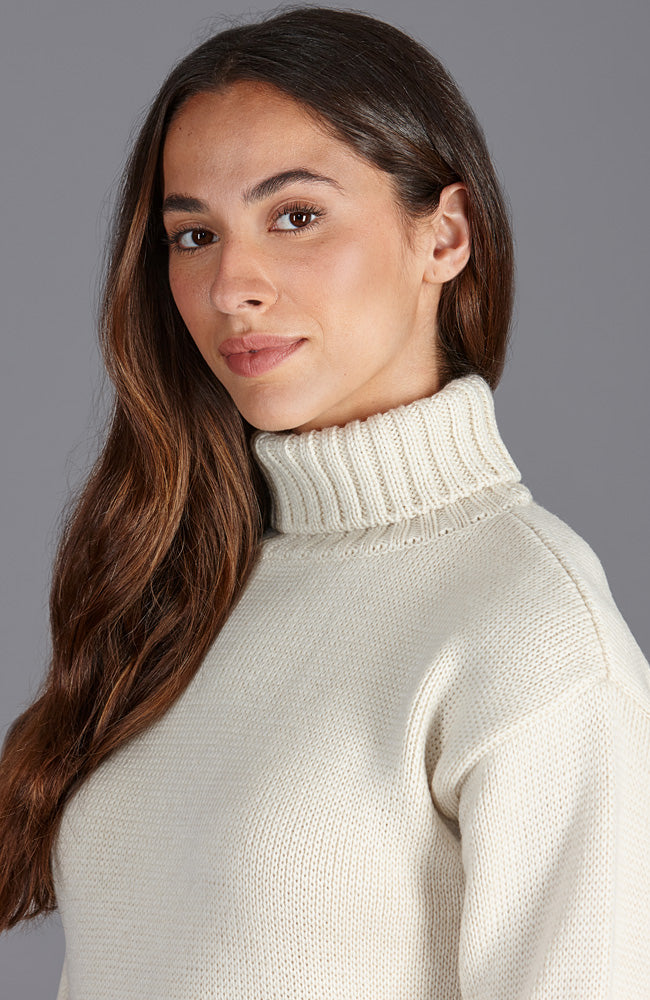 womens warm winter tutle neck chunky merino wool jumper