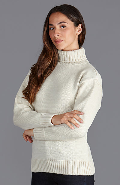 womens warm winter roll neck chunky merino wool jumper