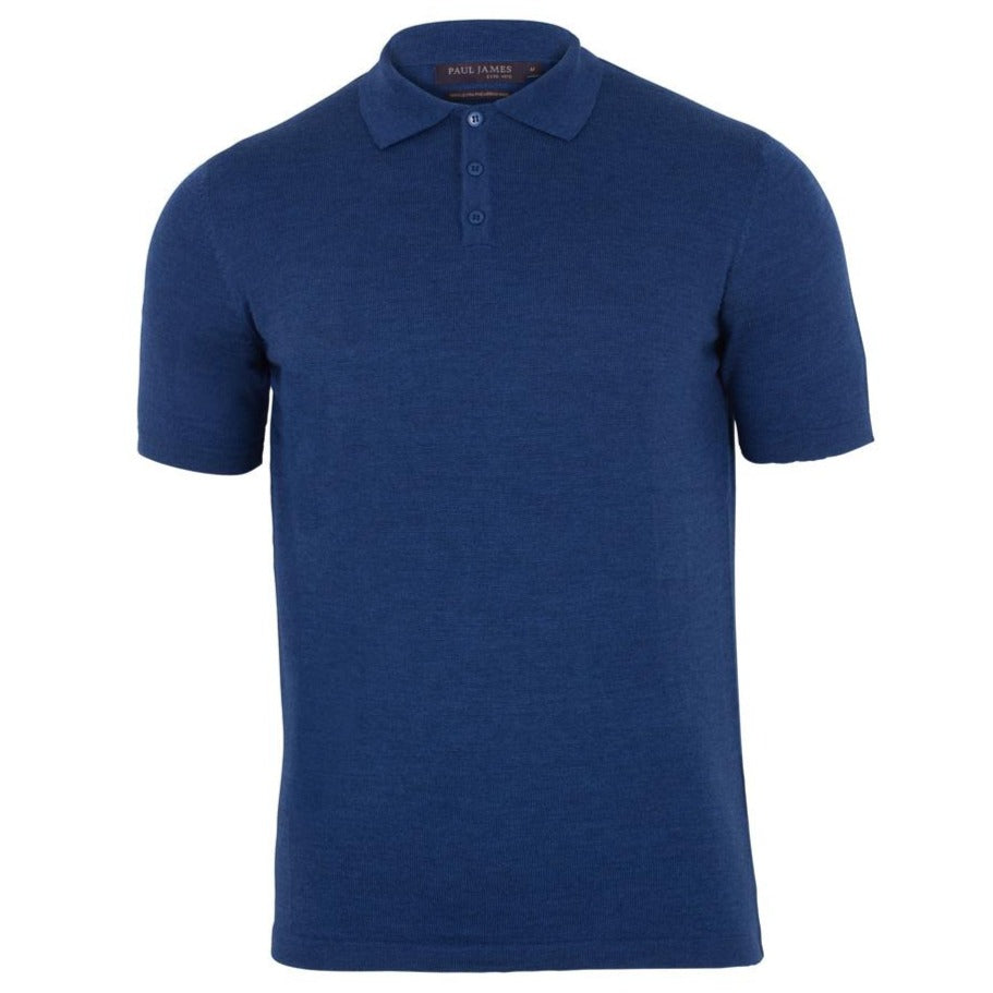 Mens Extra Fine Merino Wool Short Sleeve Polo Shirt – Paul James Knitwear