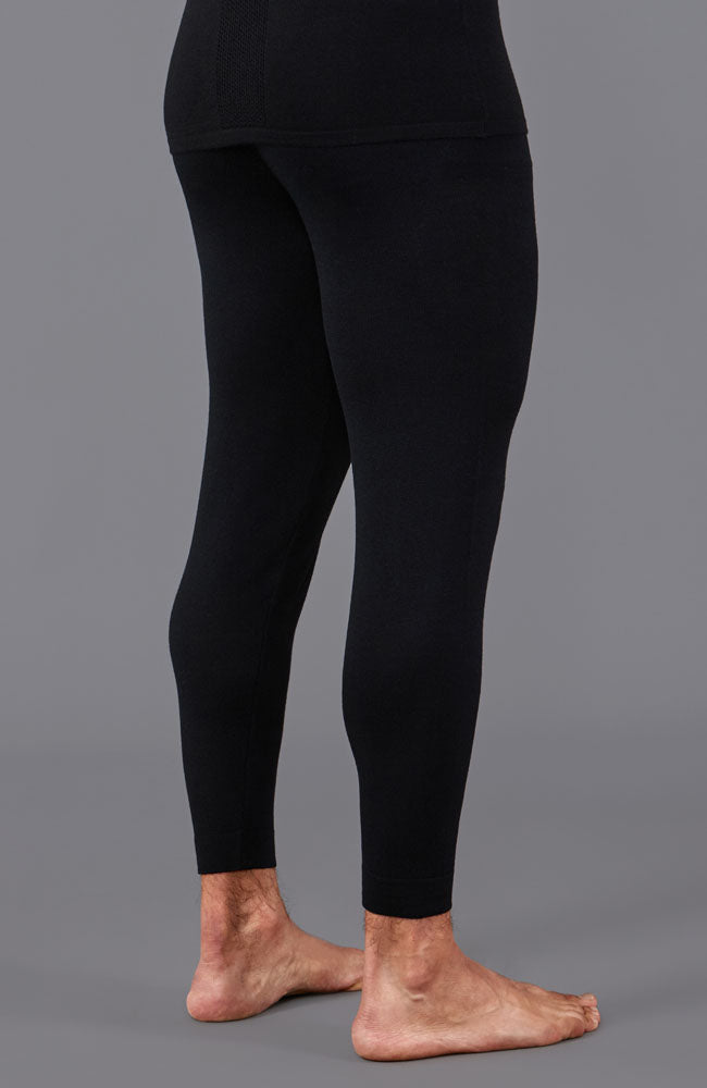 black mens base layer wool bottoms by Paul James