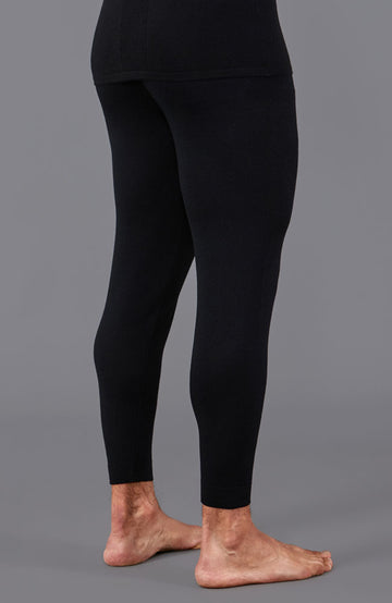 black mens base layer wool bottoms by Paul James