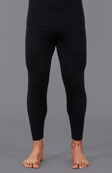 black mens base layer wool bottoms by Paul James