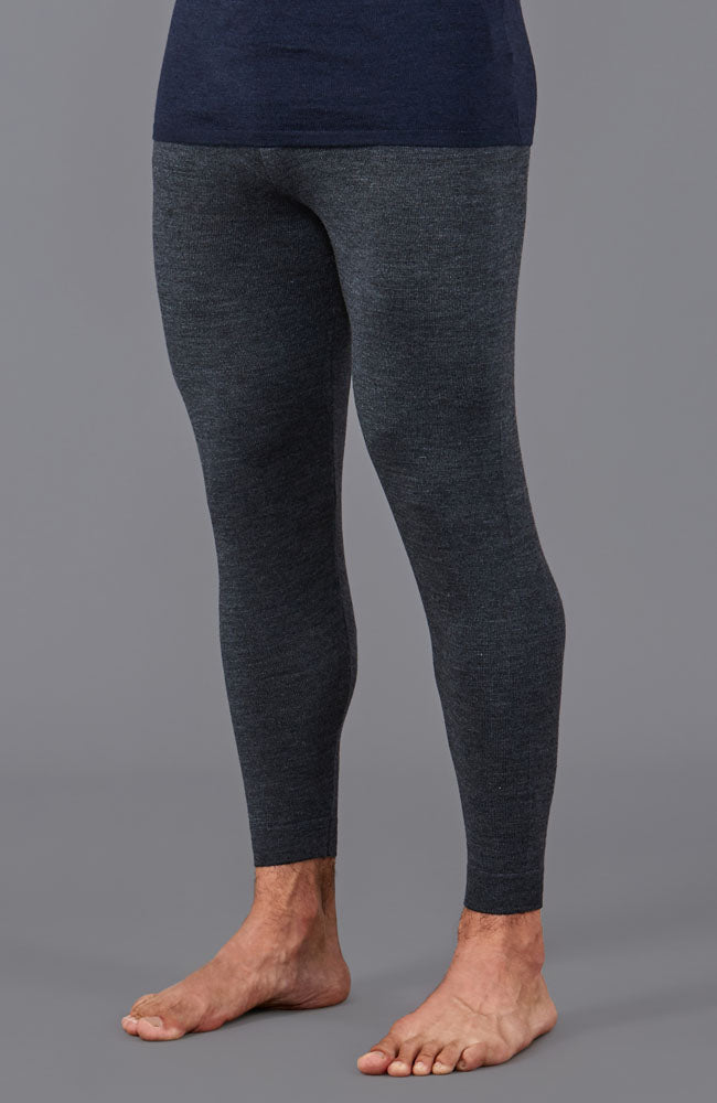 grey mens base layer wool bottoms by Paul James 