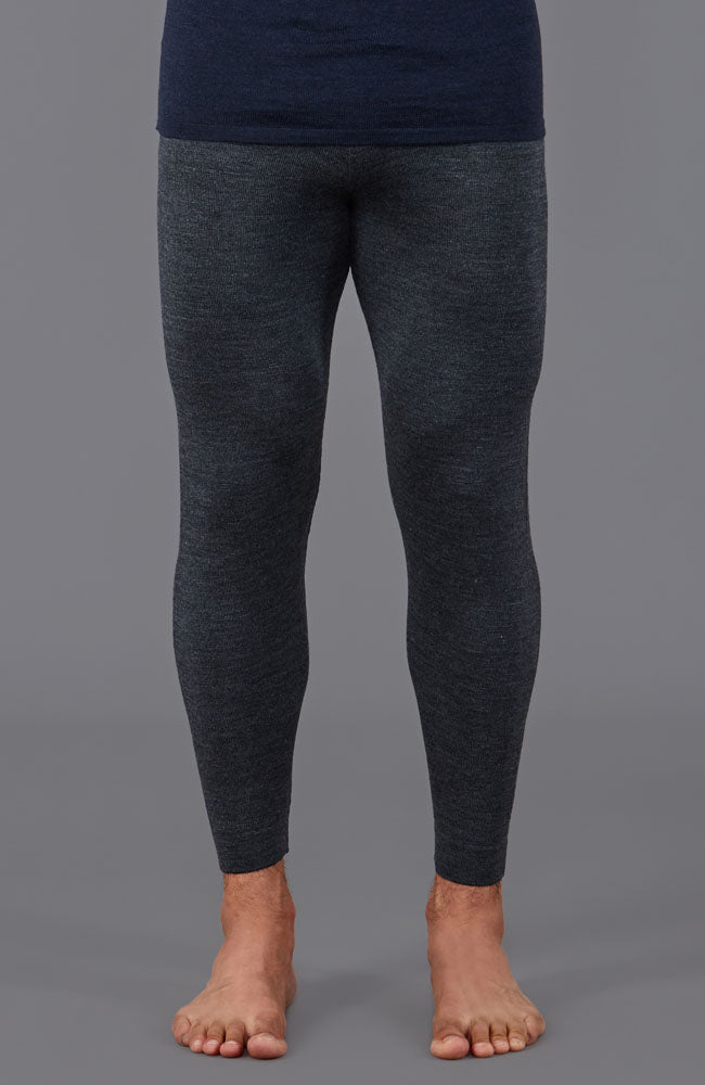 grey mens base layer wool bottoms by Paul James