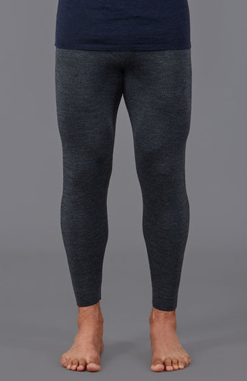 grey mens base layer wool bottoms by Paul James