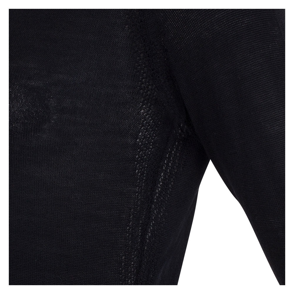 Black womens merino wool round neck jumper by Paul James