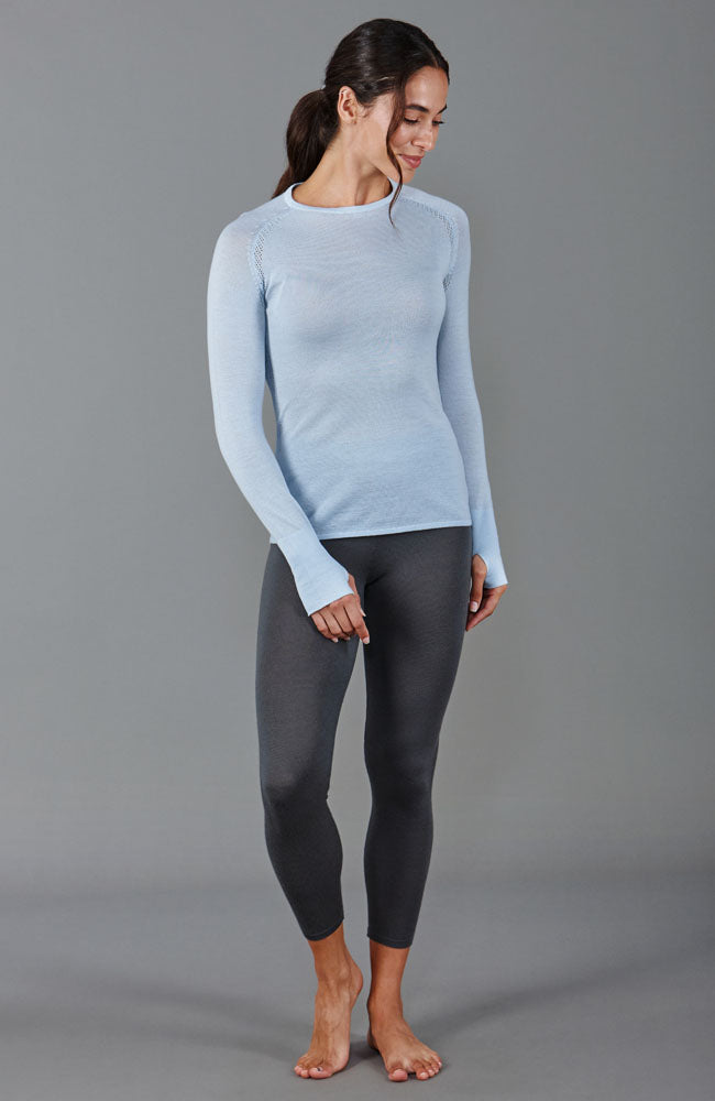 blue womens thermal sportswear top