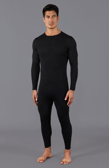 mens black merino wool base layers