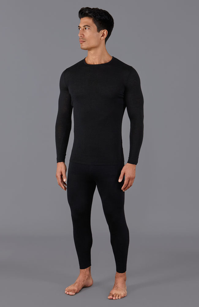 black mens base layer bottoms by Paul James