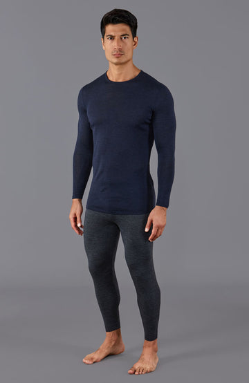 mens grey merino wool base layer bottoms by Paul James
