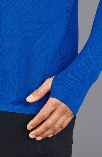 Blue mens merino activewear training top by Paul James