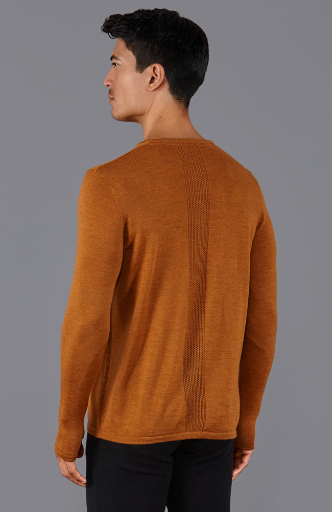 orange mens merino wool gym top