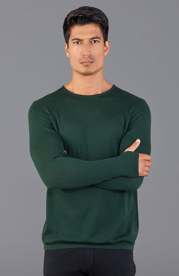 mens green merino wool gym top by Paul James