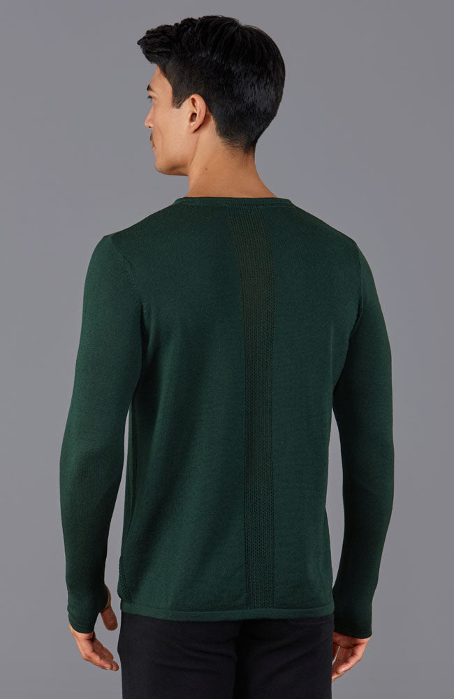 mens green merino wool gym top by Paul James