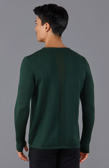 mens green merino wool gym top by Paul James