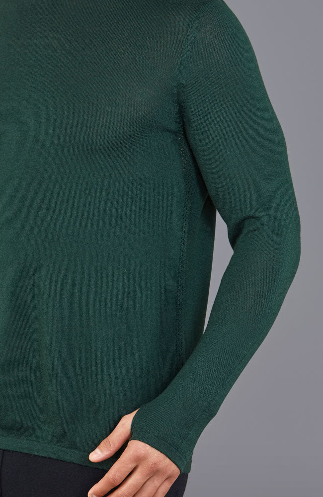 mens green merino wool gym top by Paul James