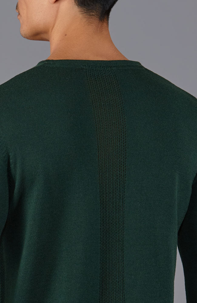 mens green merino wool gym top by Paul James