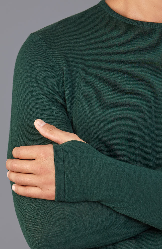 mens green merino wool gym top by Paul James