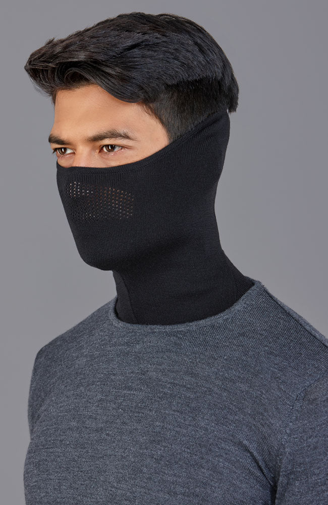 black merino wool face mask by Paul James