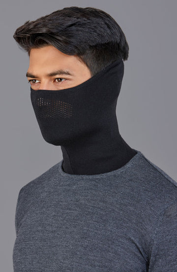black merino wool face mask by Paul James