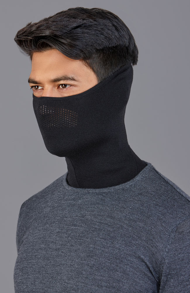 black merino wool face mask