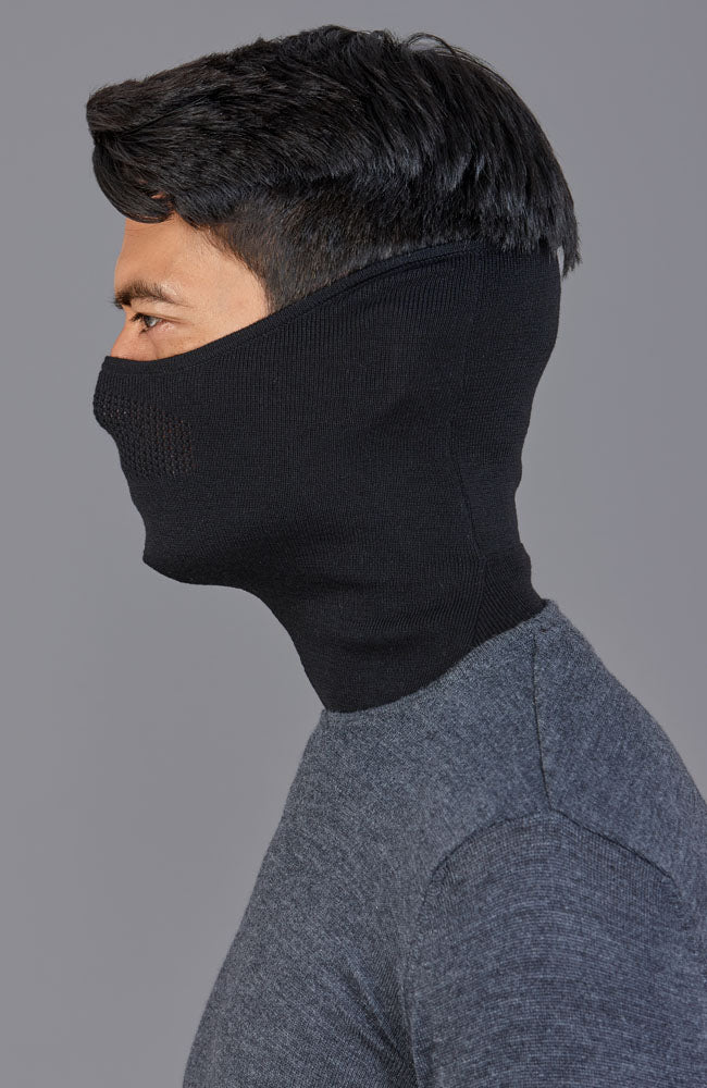black merino wool face mask by Paul James