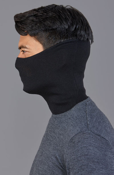 black merino wool face mask