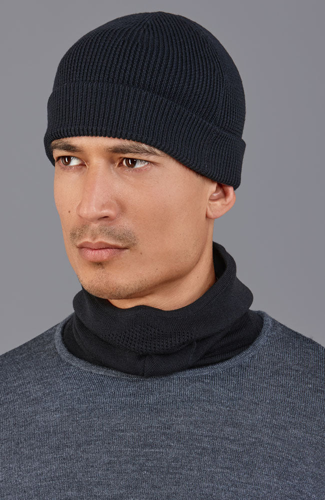 black merino wool face mask by Paul James