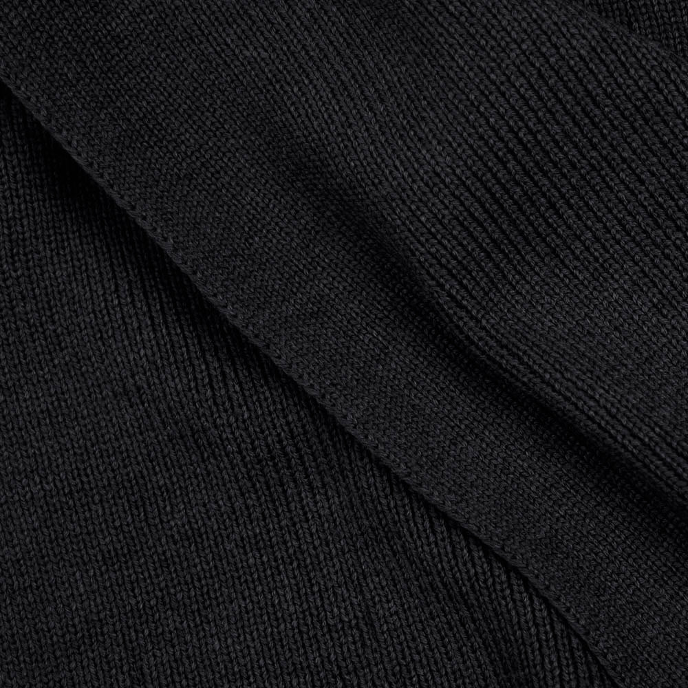 black warm winter merino wool scarf