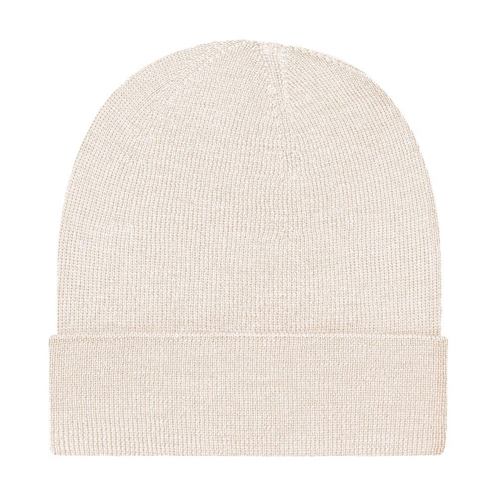 white merino wool beanie hat
